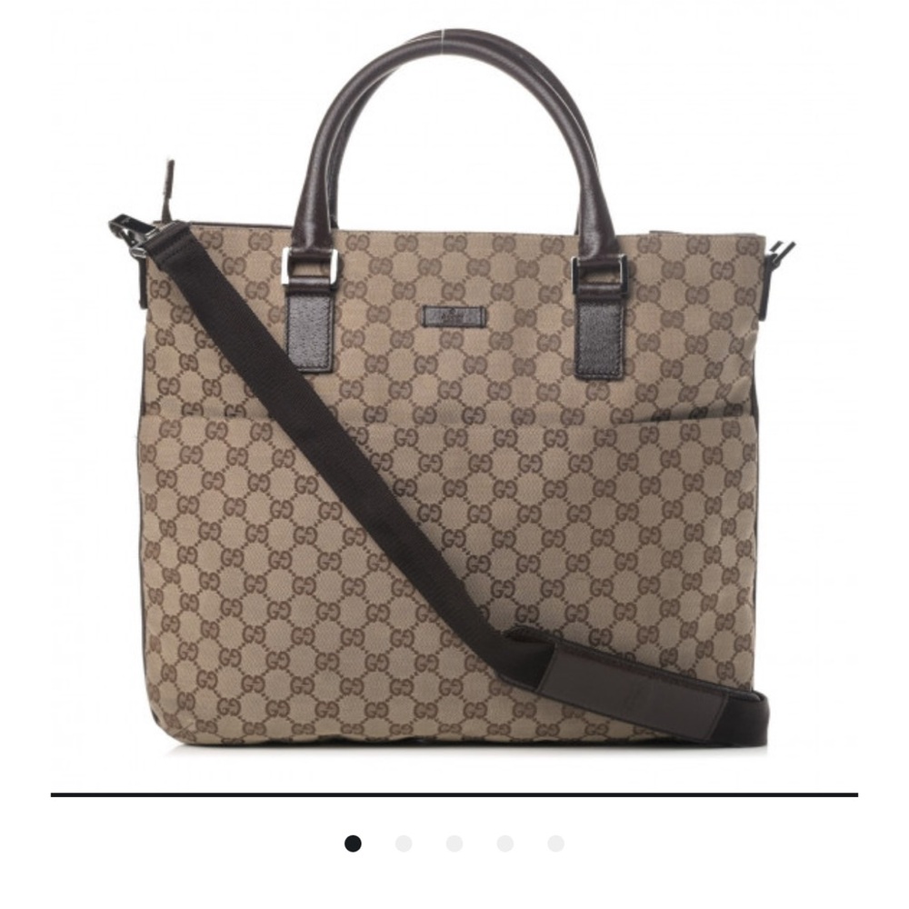 Gucci Beige and Brown Monogram Messenger Bag
